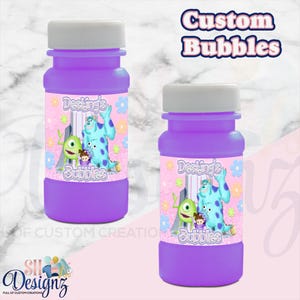 Monsters Inc Birthday Party Bubble Labels, Monsters Inc  Birthday Monsters Inc Treats, Monsters Inc Party Bubble Labels stickers