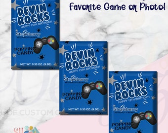 Video Game Birthday Party Themed Pop Rocks Candy Treats- Video Game Party- Gamer Party. Game Truck Party PR
