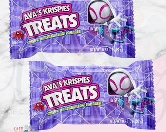 Ghost Spider Birthday Party Favors, Custom Treat Wrappers ( Digital)  MT