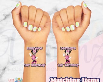 Minnie Mouse Birthday Party Tattoo Favors, Minnie and Micky Mouse , minnie mouse party favors , minnie mouse party favors