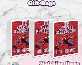 Spiderman Gift Bags - Spiderman Party - Spiderman Birthday Party - Spiderman Birthday Theme, Spiderman Party Favors