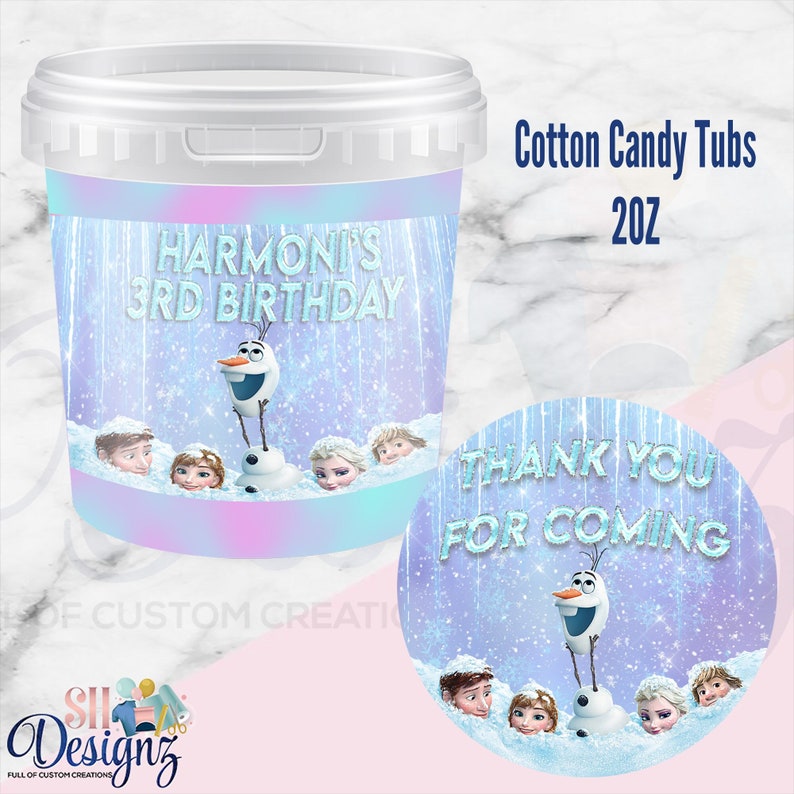 Frozen Birthday Party Cotton Candy Tubs, Frozen 2 Birthday Party Cotton Candy Tubs, Frozen 2 Birthday Party, Frozen 2 Theme image 1