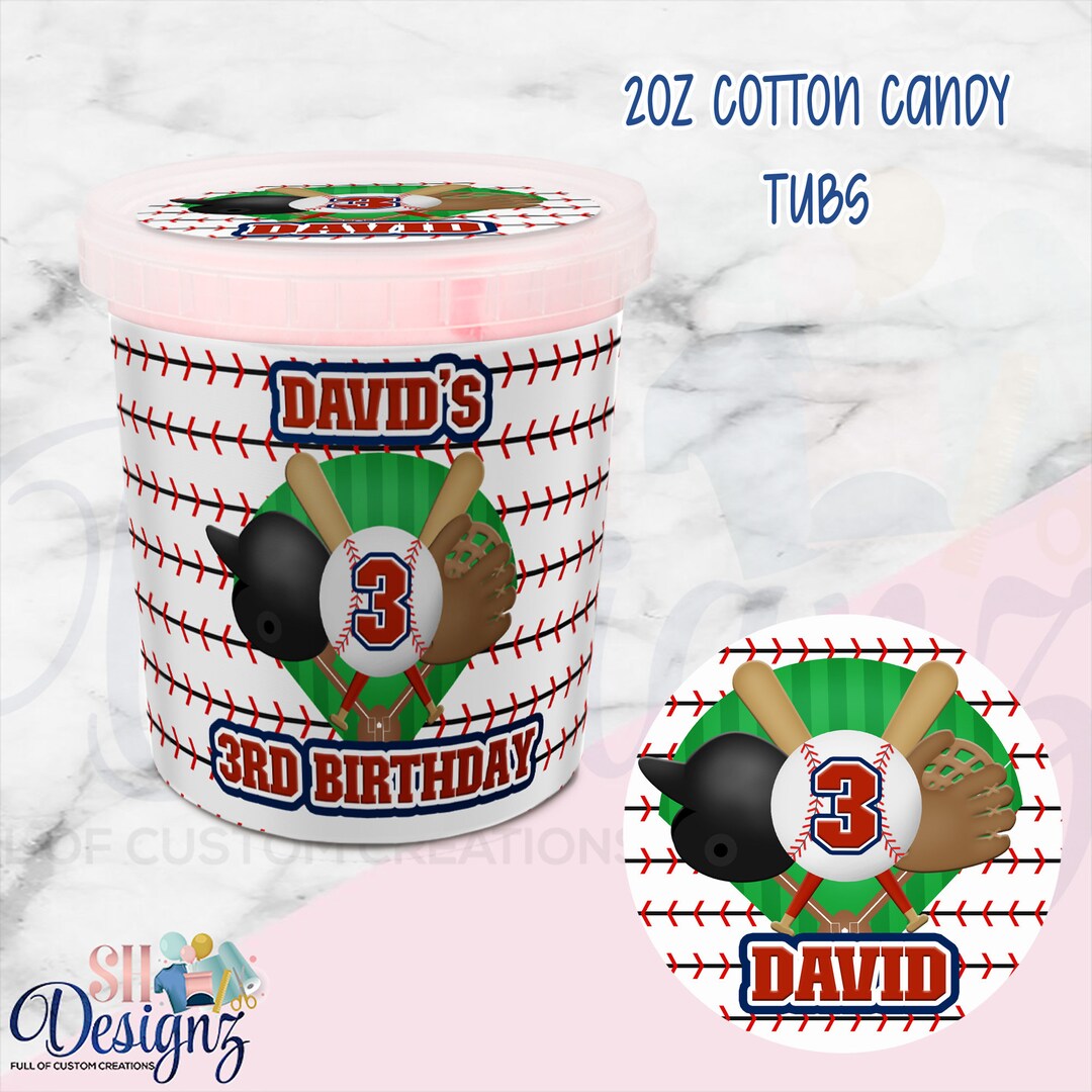 Baseball Cotton Candy Tubs Baseball Party, Baseball Theme, Baseball
