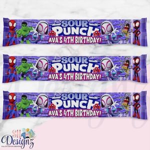 Ghost Spider Spidey and his Amazing Friends Birthday Party Candy, Ghost Spider Theme, Spidey Party, Spidey Birthday, SP