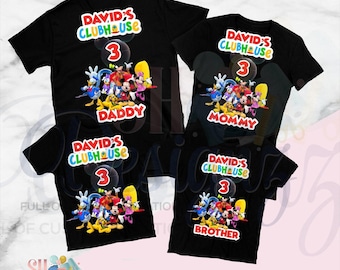 Mickey Clubhouse Birthday Shirts, Mickey Clubhouse Family Shirts, Mickey Clubhouse Birthday Party, Mickey Clubhouse Shirt, Mickey Clubhouse