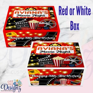 Movie Night Party Theme Boxes, Movies and Chill, Movie Night Party, Movie Birthday Party, Shoe Boxes