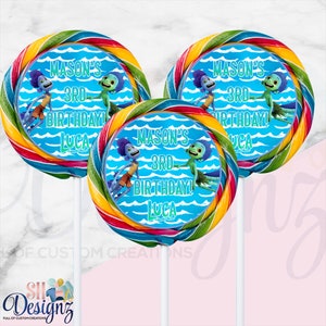 Luca Birthday Party Lollipop Label / Luca Birthday Party, Luca Birthday Party, Luca Sticker Labels;