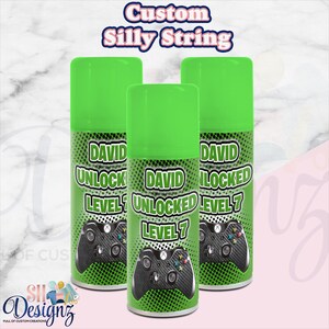 Gamer Party Decorations & Favors, Video Game Birthday Party Supplies, Video Game Party Silly Spray, Gamer Party, Game Truck Party Fun String