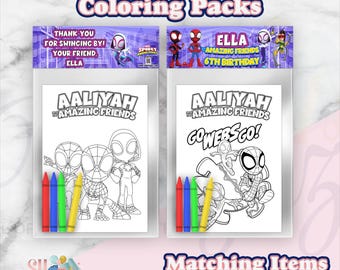 Ghost Spider Birthday Party Coloring Packs, Ghost Spider Party, Ghost Spider Birthday, Gwen Ghost Spider