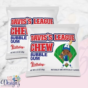 Baseball Bubble Gum Baseball Party Baseball Birthday Baseball Birthday Party Baseball Theme Baseball Birthday Theme image 1