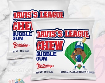 Baseball Bubble Gum - Baseball Party - Baseball Birthday - Baseball Birthday Party - Baseball Theme- Baseball Birthday Theme