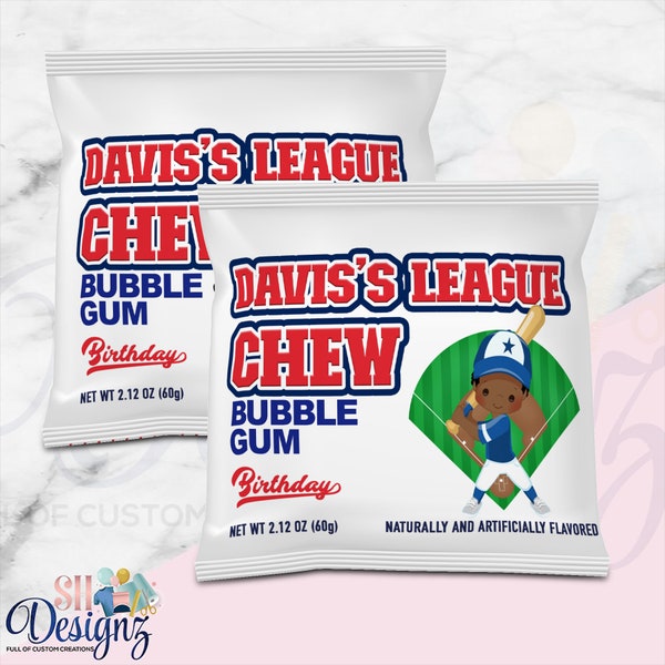 Baseball Bubble Gum - Baseball Party - Baseball Birthday - Baseball Birthday Party - Baseball Theme- Baseball Birthday Theme