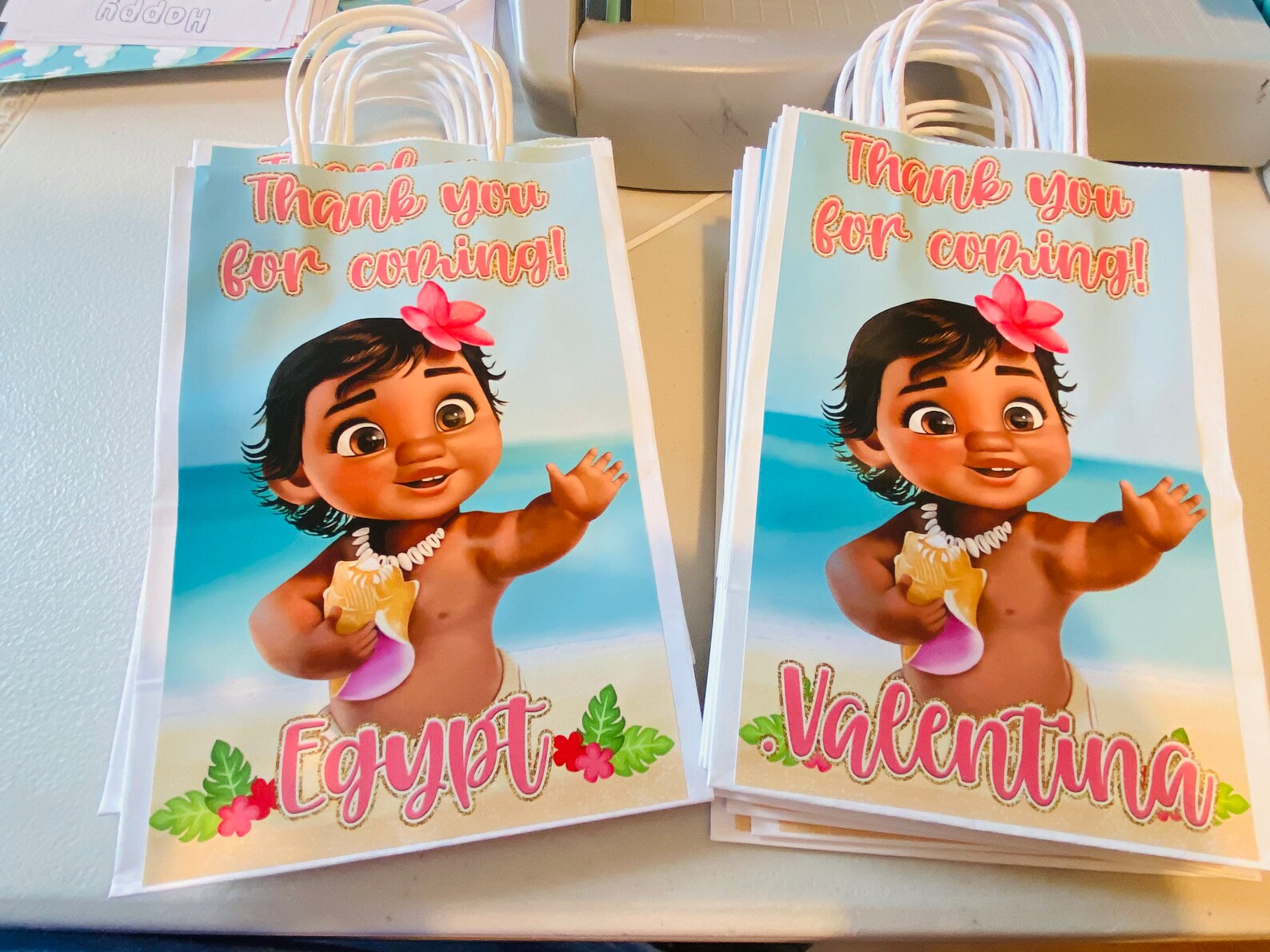 Baby Moana Birthday Gift Bags Baby Moana Party Bags Baby Etsy
