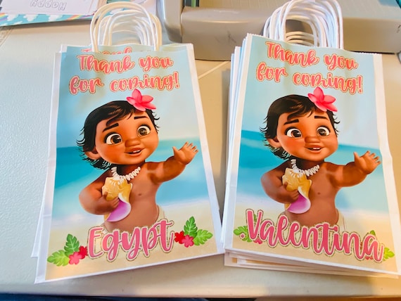 Bolsas de regalo de cumpleaños de Moana bebé, bolsas de fiesta de Moana  bebé, bolsas de cumpleaños de Moana bebé, fiesta de cumpleaños de Moana -   España