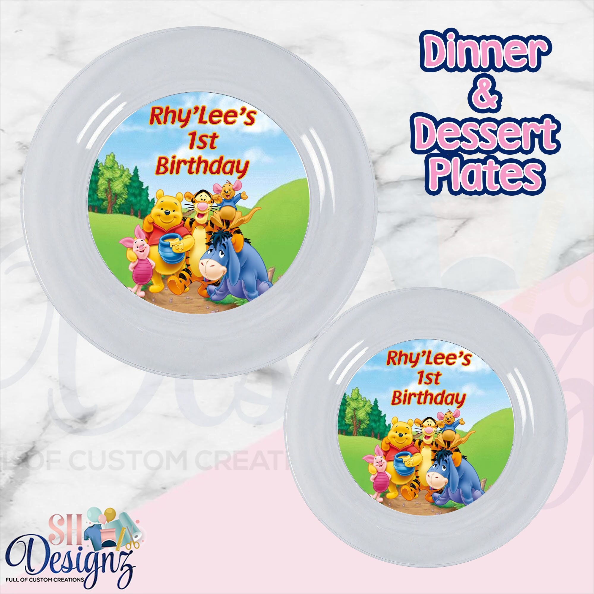 Winnie The Pooh Plates Winnie The Pooh Party Winnie The Pooh Birthday Party Winnie The Pooh Birthday Plates in sets of 12