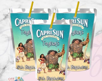 Moana Birthday Party Juice Labels, Moana Birthday Party Drinks, Moana Birthday, Moana Party Labels