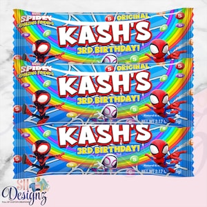 Spidey and His Friends Birthday Party Candies, Spidey Birthday,  Spidey Candy Favors Treats, Spidey Party, Spidey Candies