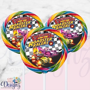 Mickey Mouse Roadster Racers Lollipop Labels, Minnie and Micky Mouse , Mickey Mouse Birthday Party, Mickey Roadster Racers Birthday,