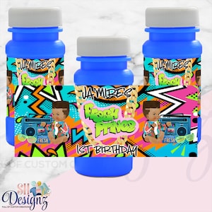 Fresh Prince Birthday Bubble Labels, Fresh Prince Birthday Fresh Prince Favors , Fresh Prince Party Bubbles