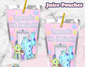 Monsters Inc Birthday Party Drink Labels, Monsters Inc  Birthday Monsters Inc Treats, Monsters Inc Party Juice Labels stickers