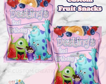 Monster Inc Fruit Snack Labels (digital download)