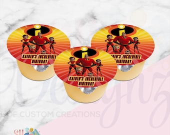 Incredibles Appelmoeslabels- Incredibles Verjaardagsbedankjes, Incredibles-feestje (DIGITAAL)