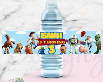 Toy Story Water bottle Labels, Toy Story Birthday Party, Toy Story Labels Stickers