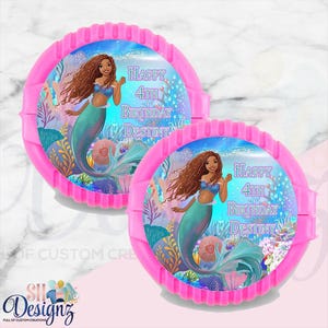 The Little Mermaid Birthday Bubble Gum , Live Action Mermaid, Little Mermaid Favors, Little Mermaid, Black Mermaid