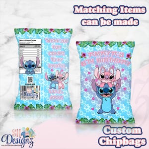 Stitch Birthday Party Chipbags, Stitch and Angel Birthday Party, Lilo and Stitch Birthday Favors, Stitch and Angel, Stitch Party
