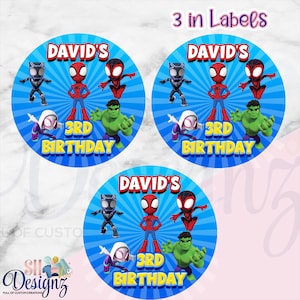 Spidey and friends Birthday Party Lollipop Labels , Spidey and friends Party, Spidey and friends Birthday Lollipop Circles