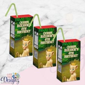 Lion King Nala Juice Labels- Nala Lion King Birthday Party- Lion King Treats- Printed -