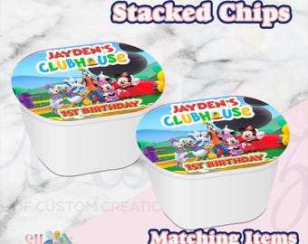 Mickey Mouse Clubhouse Chips, Mickey Mouse Clubhouse,  Mickey Mouse Birthday Party, Mickey Mouse Party Favor CPS
