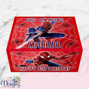 Spiderman Birthday Party Boxes Snacks Favors Treats, Spiderman Party, Spiderman Shoe Boxes image 1