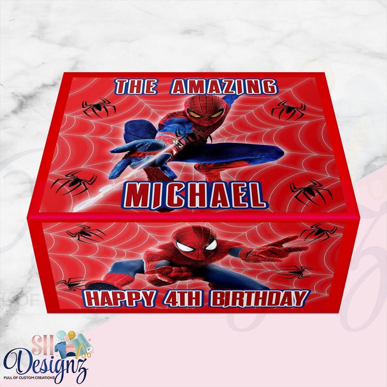 Spiderman Birthday Party Boxes Snacks Favors Treats, Spiderman Party, Spiderman Shoe Boxes image 1
