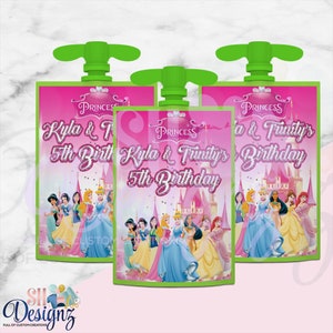 Princess Applesauce  Labels, Princess Birthday Party, Princess Labels Stickers