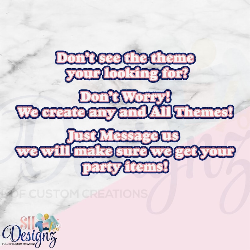 a pink and white marble background with the words don't see the theme for