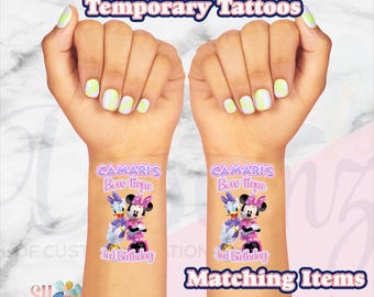Minnie Mouse Boutique Birthday Party Tattoo Favors, Minnie and Micky Mouse, Minnie Mouse Party Favors Party,