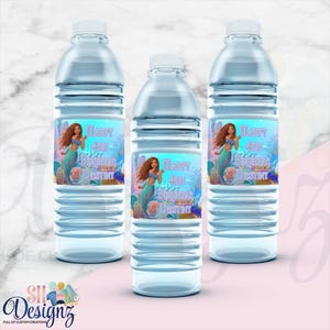 The Little Mermaid Birthday Water Labels, Live Action Mermaid, Little Mermaid Favors, Little Mermaid, Black Mermaid