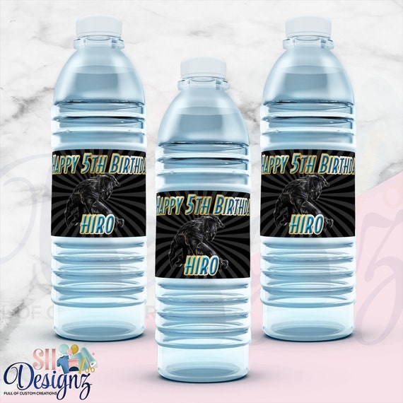 Black Panther Water Bottle labels, Birthday Party, Black Panther Party,  Black Panther Candy Treats, Black Panther Theme Party