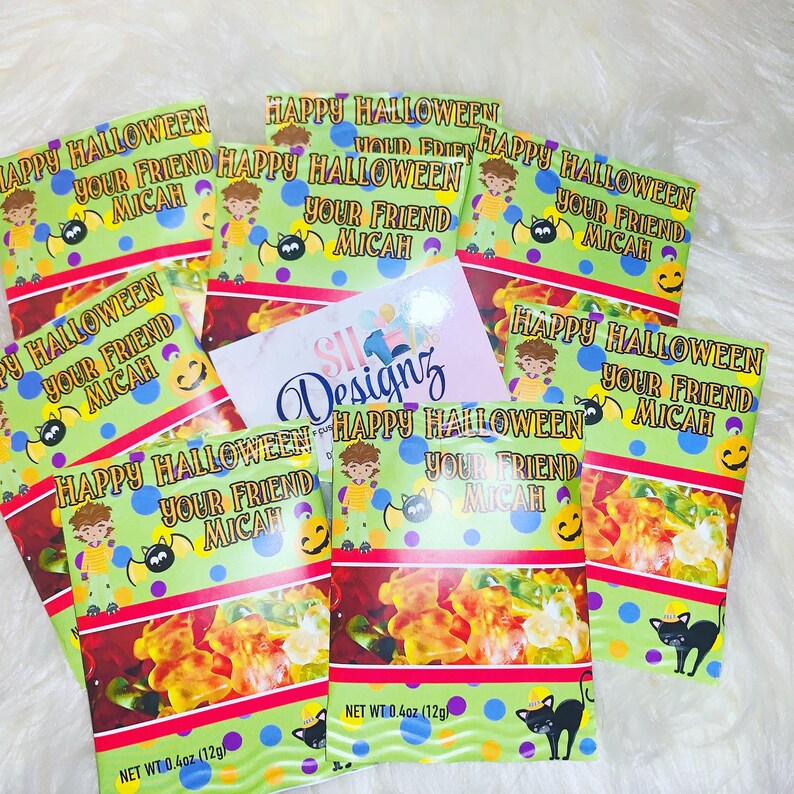 Halloween Candy WrappersSchool Party Treats Trunk or Treat GB Halloween Party School Party Halloween Personalized Trick or Treats