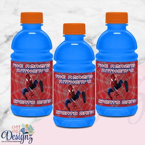 Spiderman Birthday Party Sports  Labels, Spiderman Party, Spiderman Birthday Juice Labels