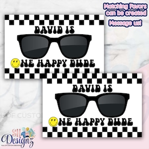 ONE HAPPY DUDE Birthday Sunglasses | 1st Birthday Theme | Retro First Birthday   | Happy Dude Party Favors