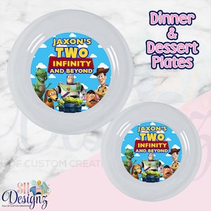 Two Infinity and Beyond Plates, Toy Story, Buzz Lightyear, Two Infinity and Beyond Party Plates in sets of 12