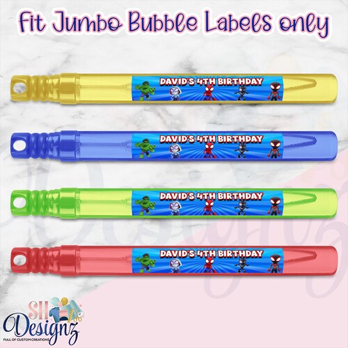 Spidey and Friends Birthday Party Bubble Wands Labels Spidey Etsy