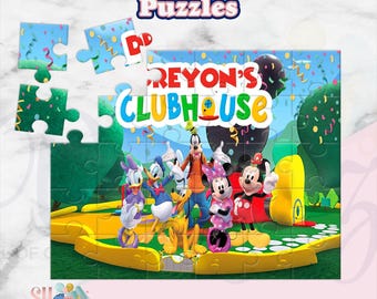 Mickey Mouse Clubhouse Birthday Party Puzzles, Minnie and Mickey Mouse, Mickey Mouse Birthday Party, Mickey Birthday,