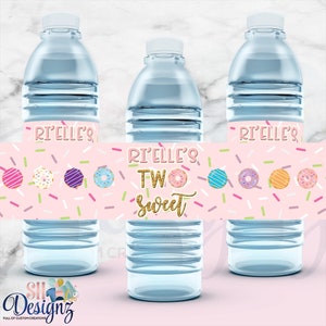 Two Sweet Pink Water Bottle Labels - Two Sweet Pink Party - Two Sweet Party - Two Sweet Birthday Party - Two Sweet Theme-