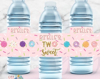 Two Sweet Pink Water Bottle Labels - Two Sweet Pink Party - Two Sweet Party - Two Sweet Birthday Party - Two Sweet Theme-