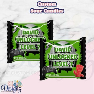 Video Gamer Birthday Party candies, Gamer Birthday Candies Treats, Video Game Birthday Theme MINI