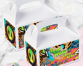 Cajas de regalo para fiesta de cumpleaños del Príncipe de Bel-Air, dulces del Príncipe de Bel-Air, fiesta del Príncipe de Bel-Air, cajas de regalo