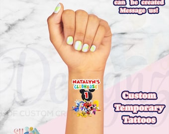 Mickey Clubhouse Birthday Party Tattoo Favors, Mickey Clubhouse , Mickey Clubhouse party favors , Mickey party favors, Mickey  Birthday